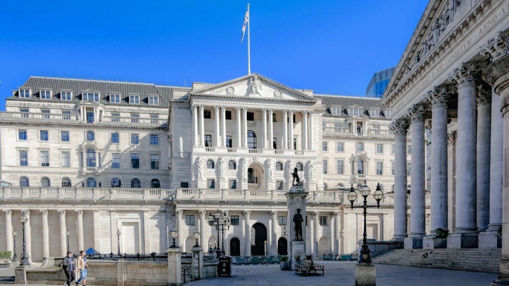 The Bank of England building in the City of London