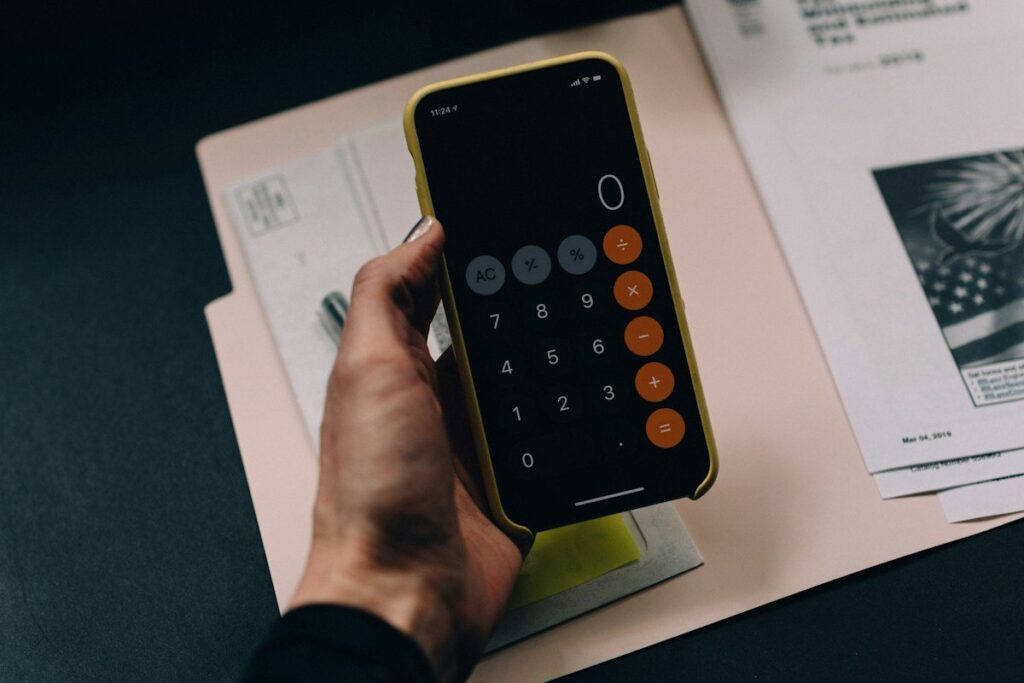 Calculator used to turn a risk percentage into a spread bet stake in pounds per point