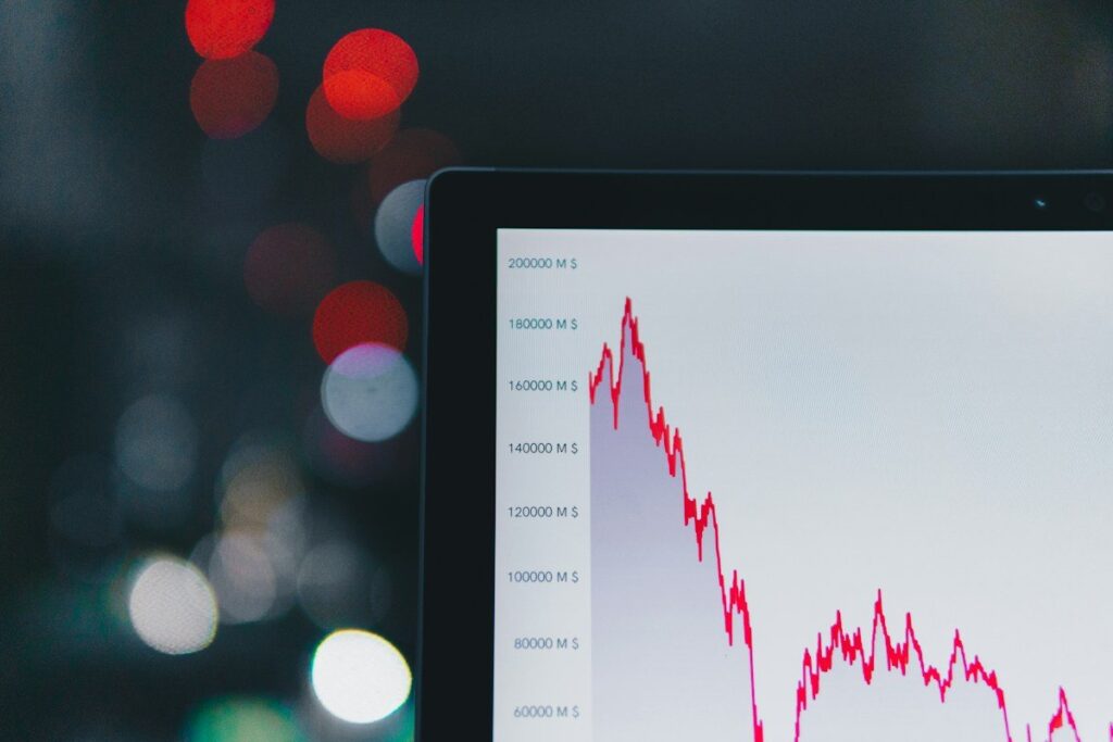 Forex chart on a monitor with price levels