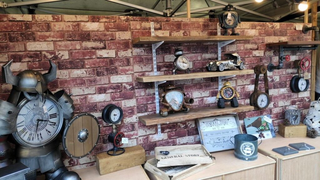 Shelf of vintage clocks on a brick wall, a reminder that each index has its own cash session in UK time
